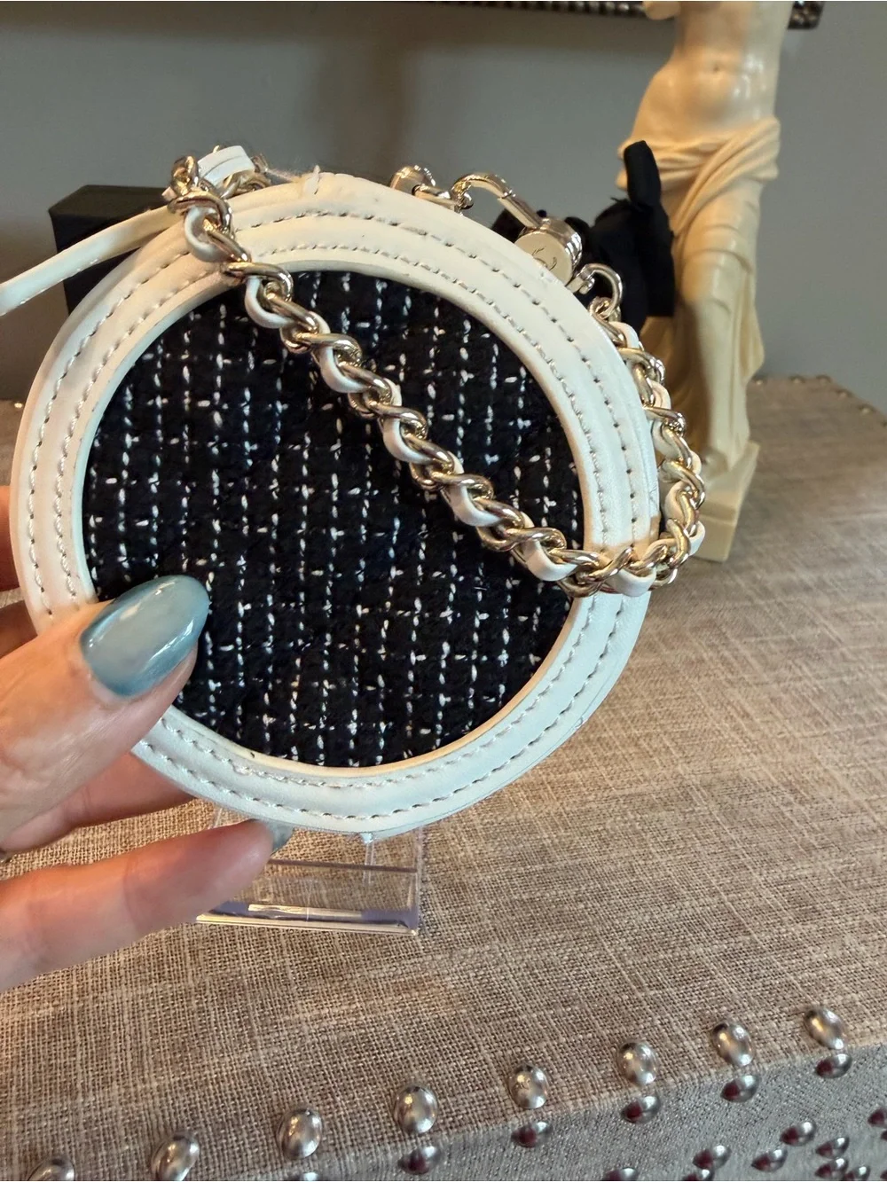 GWP for Chanel NIB Giftable  Black & White Round CC Logo Clutch